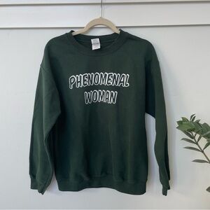 Gildan Dark Green 'Phenomenal Woman' Sweater